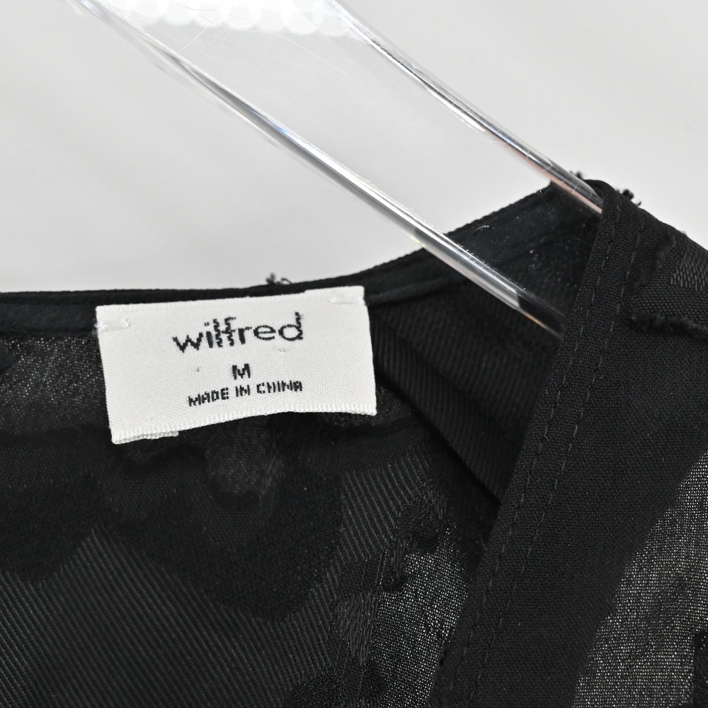 Aritzia Wilfred Womens‎ Silk Textured Top Size M Black Floral Sleeveless Blouse - Picture 5 of 12